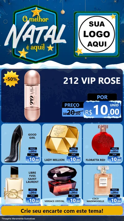 Modelo de Rede Social para Stories com o tema O Melhor Natal É Aqui! para Perfumes