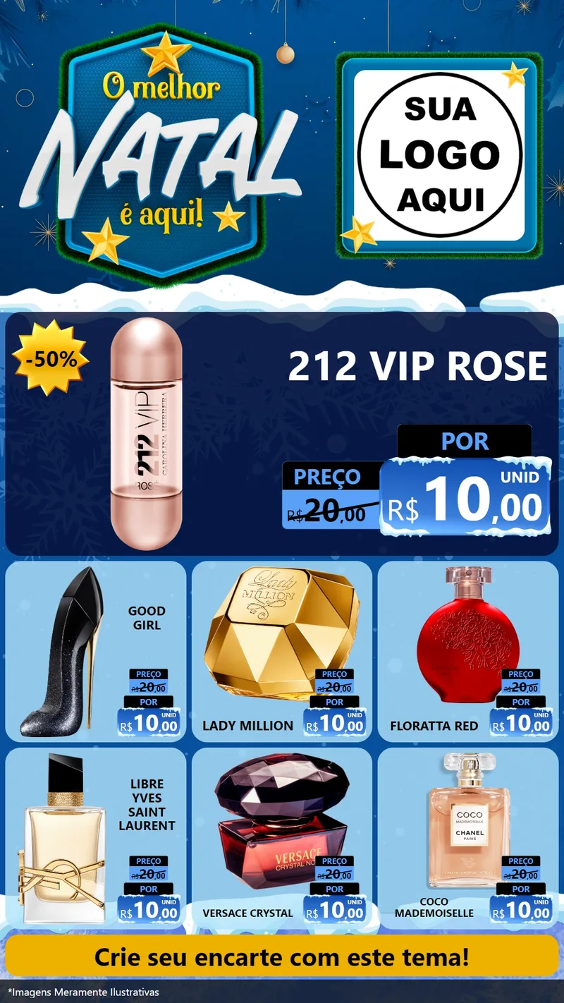 Modelo de Rede Social para Stories com o tema O Melhor Natal É Aqui! para Perfumes