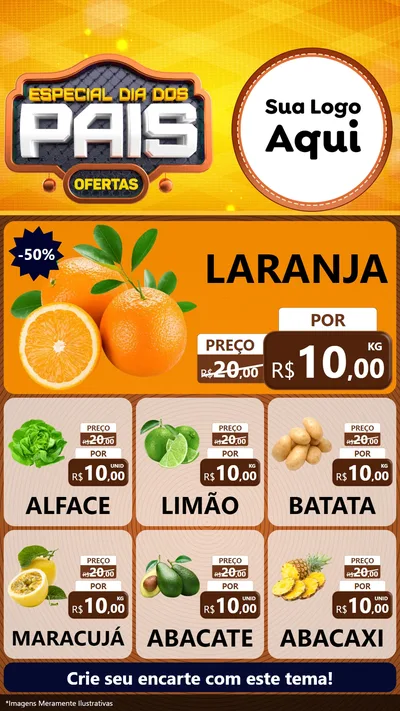 Modelo de Rede Social para Stories com o tema Especial Dia dos Pais para Hortifrúti