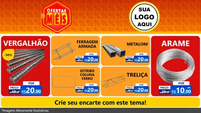 Modelo de TV para TV Horizontal com o tema Ofertas do Mês para Ferragens