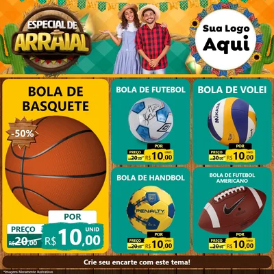 Modelo de Rede Social para Feed Facebook com o tema Especial De Arraial para Artigos Esportivos