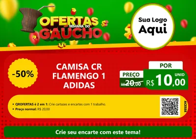 Modelo de Cartaz para Cartaz A4 Horizontal com o tema Ofertas Semana Do Gaúcho para Roupas e acessórios