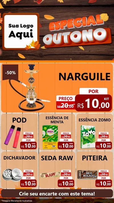 Modelo de Rede Social para Stories com o tema Especial Outono para Tabacaria