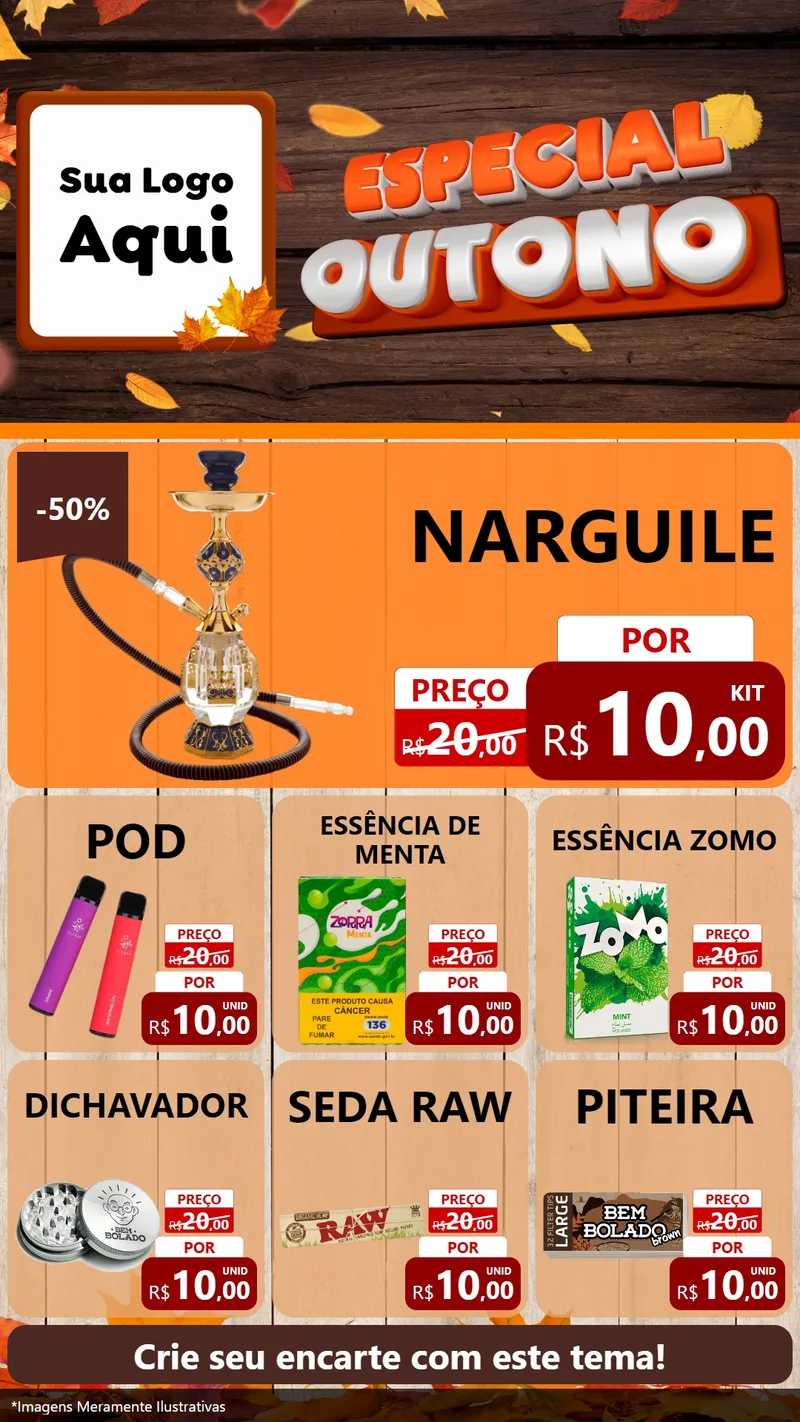 Modelo de Rede Social para Stories com o tema Especial Outono para Tabacaria