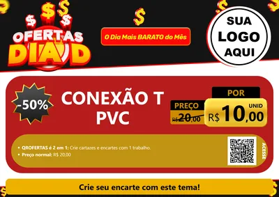 Modelo de Cartaz para Cartaz A4 Horizontal com o tema Ofertas Dia D para Tubos e conexões