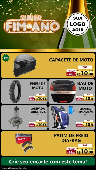 Modelo de TV para TV Vertical com o tema Super Fim de Ano para Moto peças