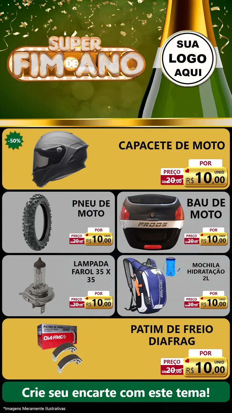 Modelo de TV para TV Vertical com o tema Super Fim de Ano para Moto peças