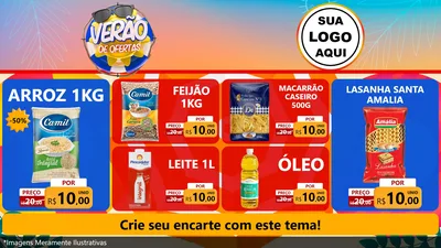 Modelo de TV para TV Horizontal com o tema Verão de Ofertas para Supermercado