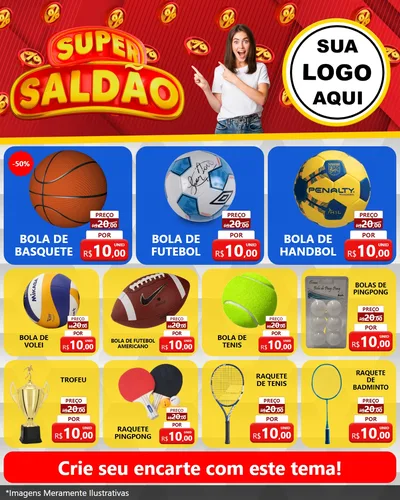 Modelo de Rede Social para Feed Instagram com o tema Super Saldão para Artigos Esportivos