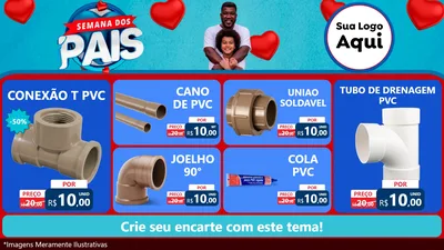 Modelo de TV para TV Horizontal com o tema Semana Dos Pais para Tubos e conexões