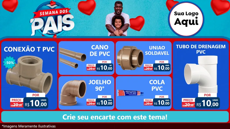 Modelo de TV para TV Horizontal com o tema Semana Dos Pais para Tubos e conexões
