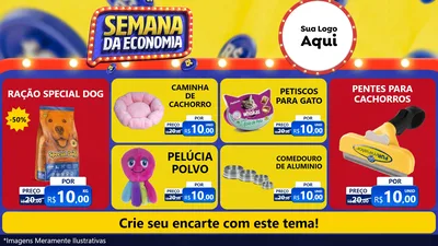 Modelo de TV para TV Horizontal com o tema Semana da Economia para Pet Shop