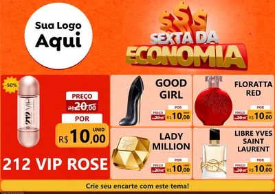 Modelo de Encarte para Encarte A4 Horizontal com o tema Sexta da Economia para Perfumes