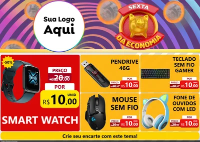 Modelo de Encarte para Encarte A4 Horizontal com o tema Sexta da Economia para Informática