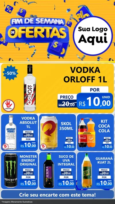 Modelo de Rede Social para Stories com o tema Fim de Semana de Ofertas para Distribuidora de bebidas