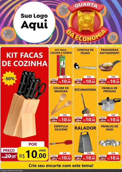 Modelo de Encarte para Encarte A4 Vertical com o tema Quarta da Economia para Utilidades Domésticas
