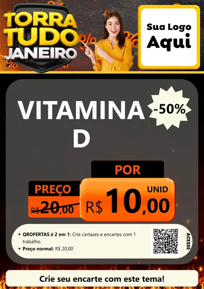 Modelo de Cartaz para Cartaz A4 Vertical com o tema Torra Tudo Janeiro para Farmácia