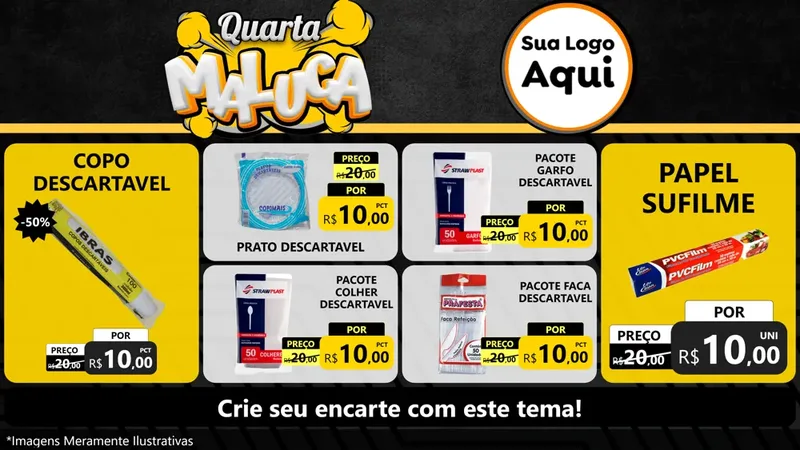 Modelo de TV para TV Horizontal com o tema Quarta Maluca para Embalagens