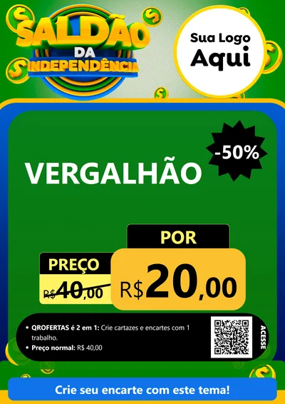Modelo de Cartaz para Cartaz A4 Vertical com o tema Saldão da Indepêndencia para Ferragens