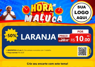 Modelo de Cartaz para Cartaz A4 Horizontal com o tema Hora Maluca para Hortifrúti
