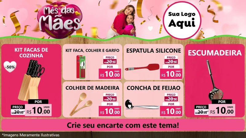 Modelo de TV para TV Horizontal com o tema Mês das Mães para Utilidades Domésticas