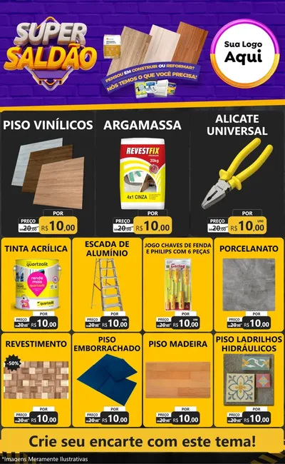 Modelo de Encarte para Encarte Grande com o tema Material de construção para Material para Construção