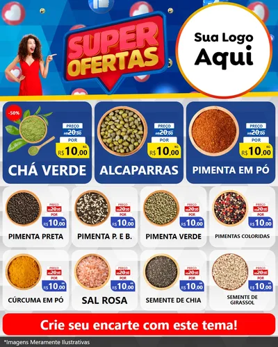 Modelo de Rede Social para Feed Instagram com o tema Super Ofertas para Produtos Naturais