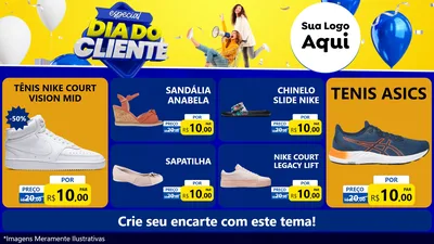 Modelo de TV para TV Horizontal com o tema Especial Dia do Cliente para Calçados