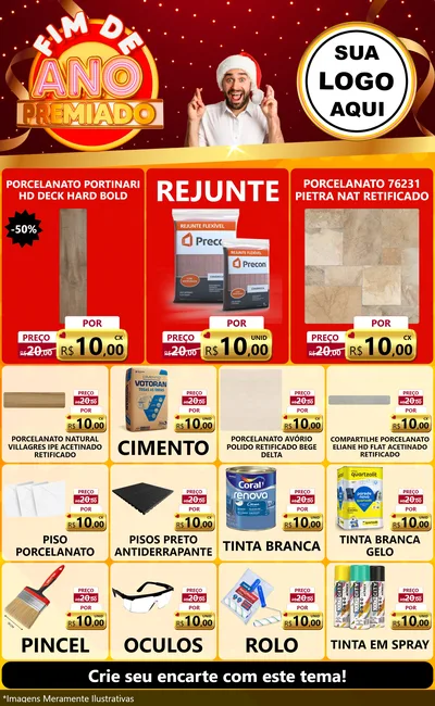 Modelo de Encarte para Encarte Grande com o tema Fim de Ano Premiado para Pisos e revestimentos