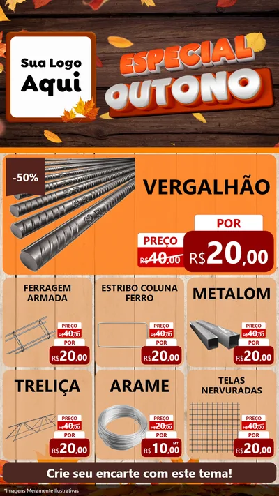 Modelo de Rede Social para Stories com o tema Especial Outono para Ferragens