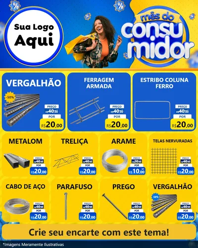 Modelo de Rede Social para Feed Instagram com o tema Mês do Consumidor para Ferragens