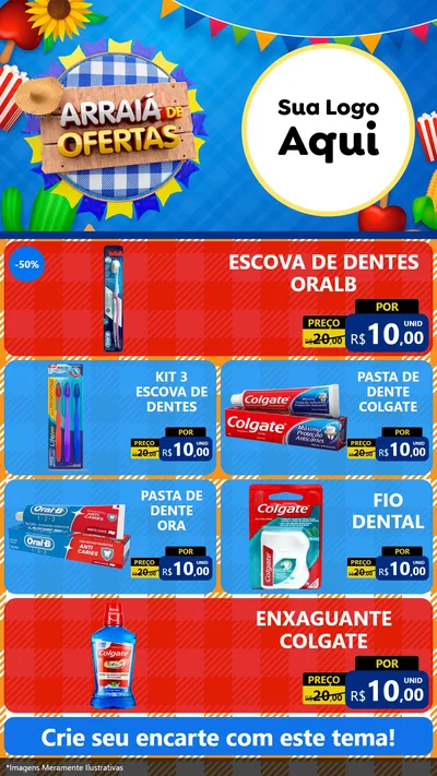 Modelo de TV para TV Vertical com o tema Arraiá de Ofertas para Higiene Pessoal
