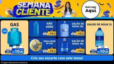 Modelo de TV para TV Horizontal com o tema Semana do Cliente para Água e gás