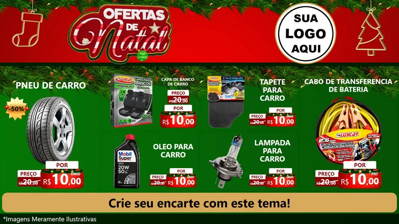 Modelo de TV para TV Horizontal com o tema Ofertas de Natal para Auto peças