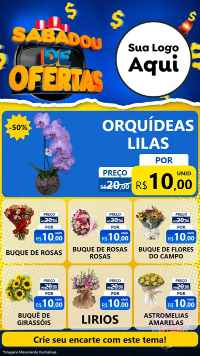 Modelo de Rede Social para Stories com o tema Sabadou de Ofertas para Floricultura e jardim