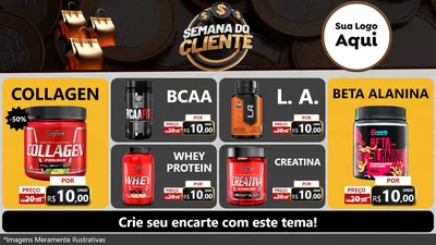 Modelo de TV para TV Horizontal com o tema Semana do Cliente para Suplementos alimentares