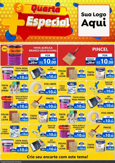 Modelo de Encarte para Encarte A4 Vertical com o tema Quarta Mais Especial para Tintas e Ferramentas
