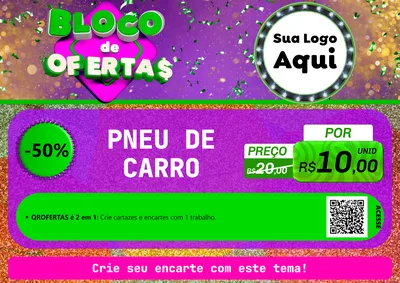 Modelo de Cartaz para Cartaz A4 Horizontal com o tema Bloco de Ofertas para Auto peças