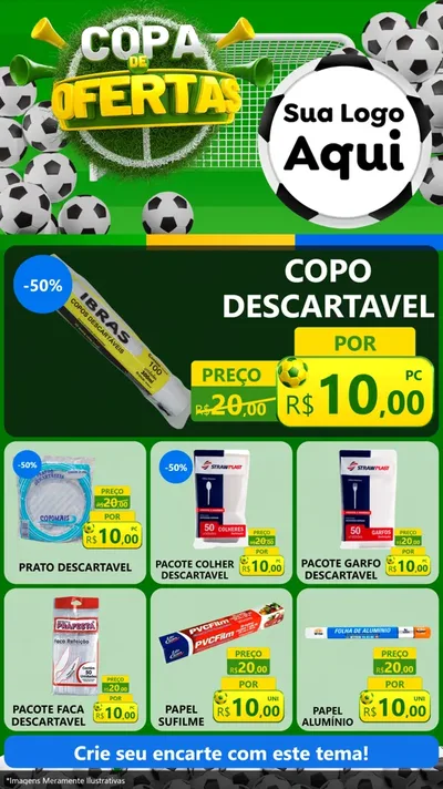 Modelo de Rede Social para Stories com o tema Copa De Ofertas para Embalagens