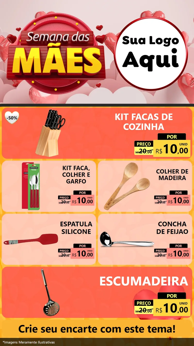 Modelo de TV para TV Vertical com o tema Semana das Mães para Utilidades Domésticas