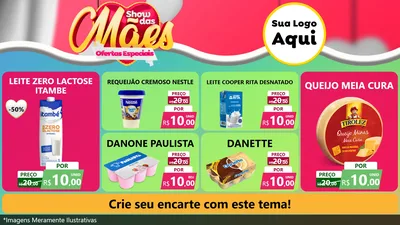 Modelo de TV para TV Horizontal com o tema Show das Mães - Ofertas Especiais para Frios e Laticínios