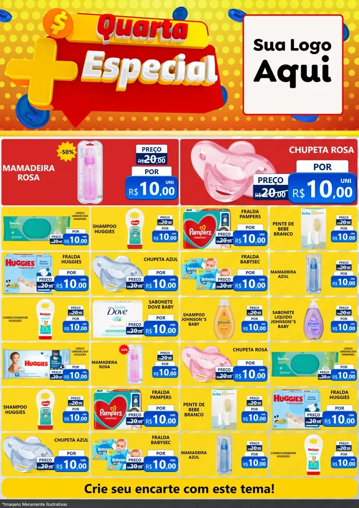Modelo de Encarte para Encarte A4 Vertical com o tema Quarta Mais Especial para Bebês