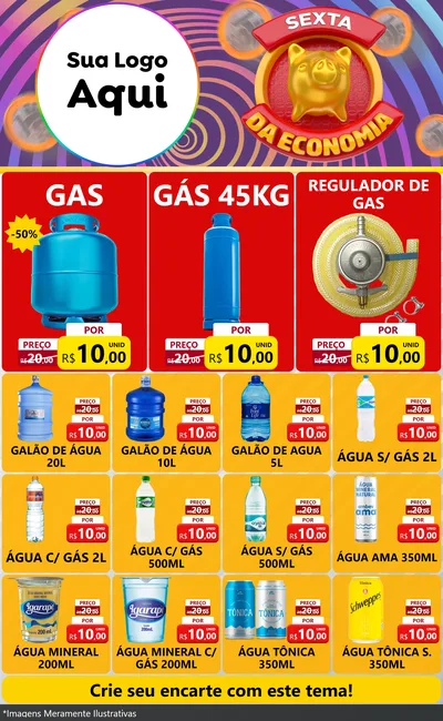 Modelo de Encarte para Encarte Grande com o tema Sexta da Economia para Água e gás