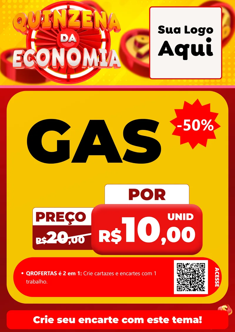 Modelo de Cartaz para Cartaz A4 Vertical com o tema Quinzena Da Economia para Água e gás