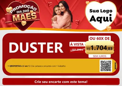 Modelo de Cartaz para Cartaz A4 Horizontal com o tema Promoção Dia das Mães para Concessionaria de Carros