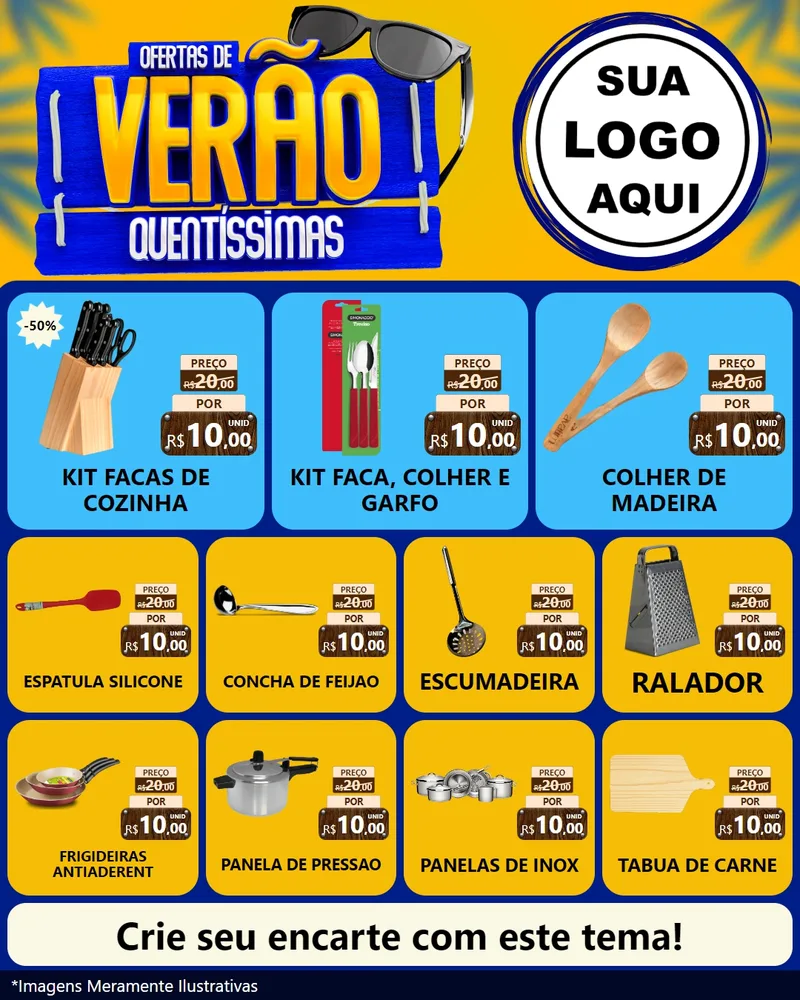Modelo de Rede Social para Feed Instagram com o tema Ofertas de Verão Quentíssimas para Utilidades Domésticas