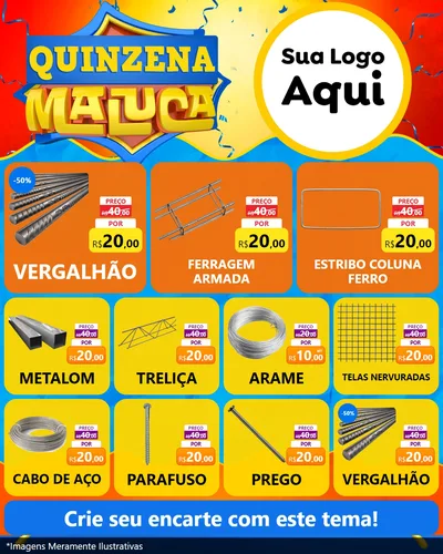Modelo de Rede Social para Feed Instagram com o tema Quinzena Maluca para Ferragens