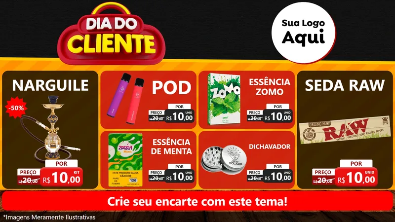 Modelo de TV para TV Horizontal com o tema Dia do Cliente para Tabacaria