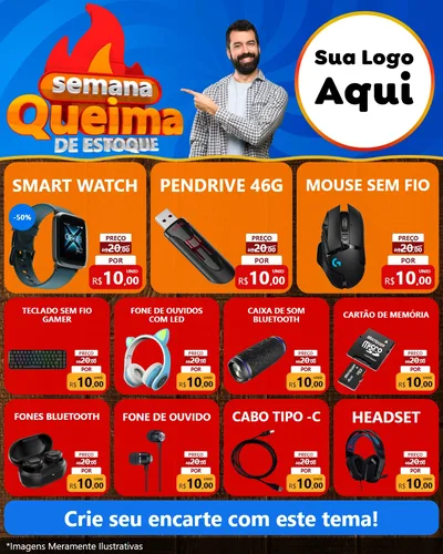 Modelo de Rede Social para Feed Instagram com o tema Semana Queima de Estoque para Informática
