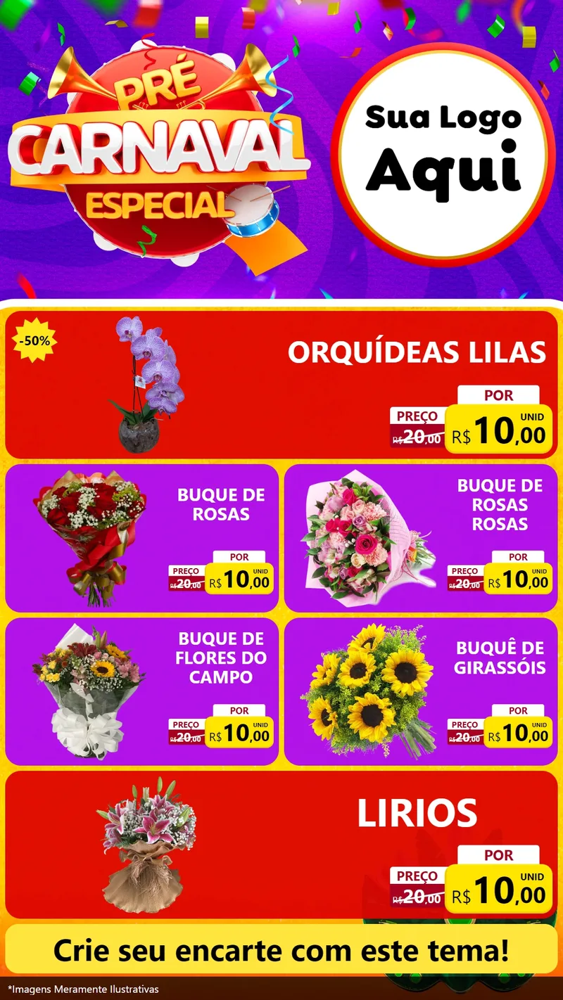 Modelo de TV para TV Vertical com o tema Pré-Carnaval Especial para Floricultura e jardim